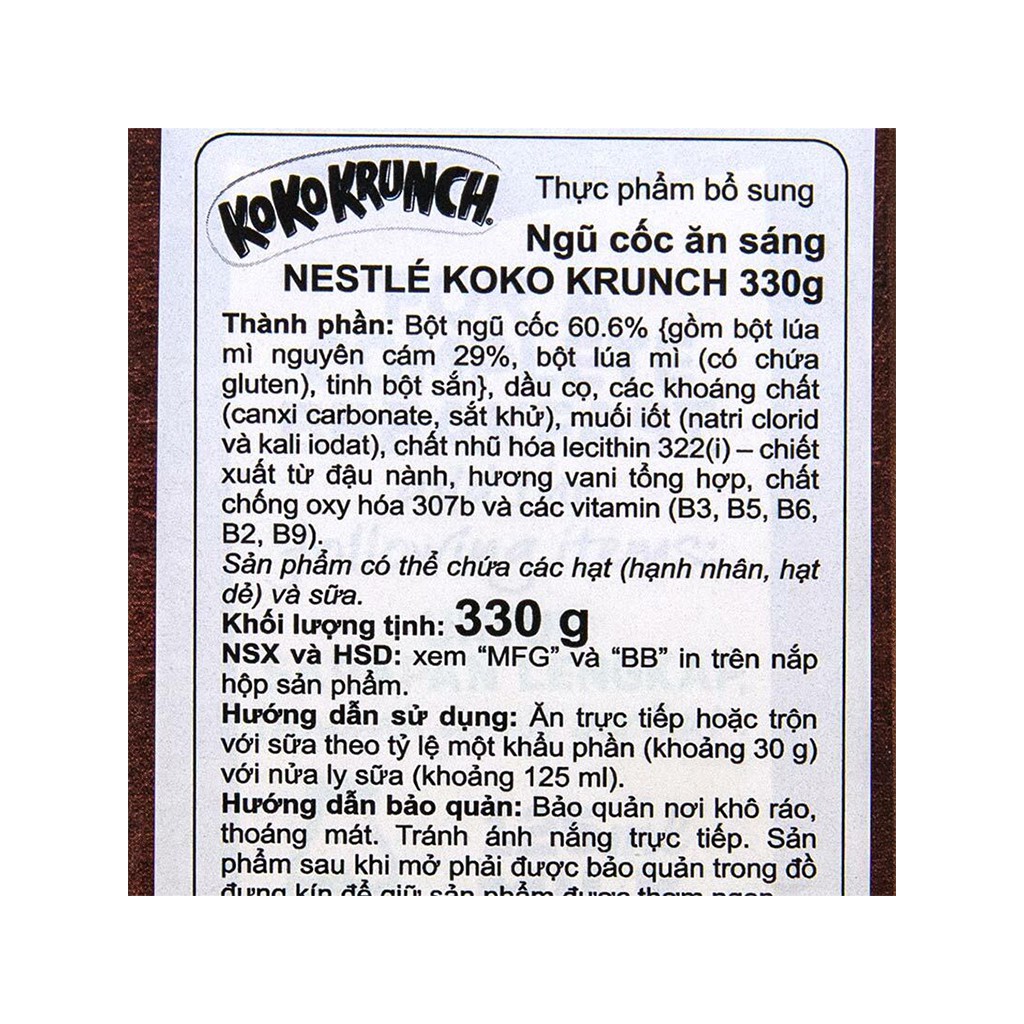 Ngũ cốc Nestlé Koko Krunch vị Socola