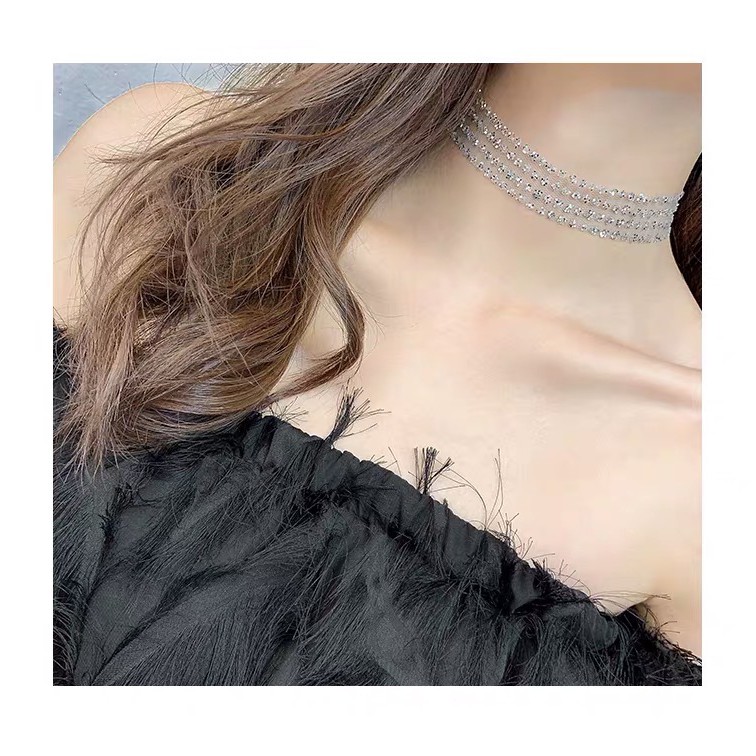 Necklace Shiny Vòng cổ nữ choker lấp lánh thời trang dự tiệc đi chơi xinh xắn