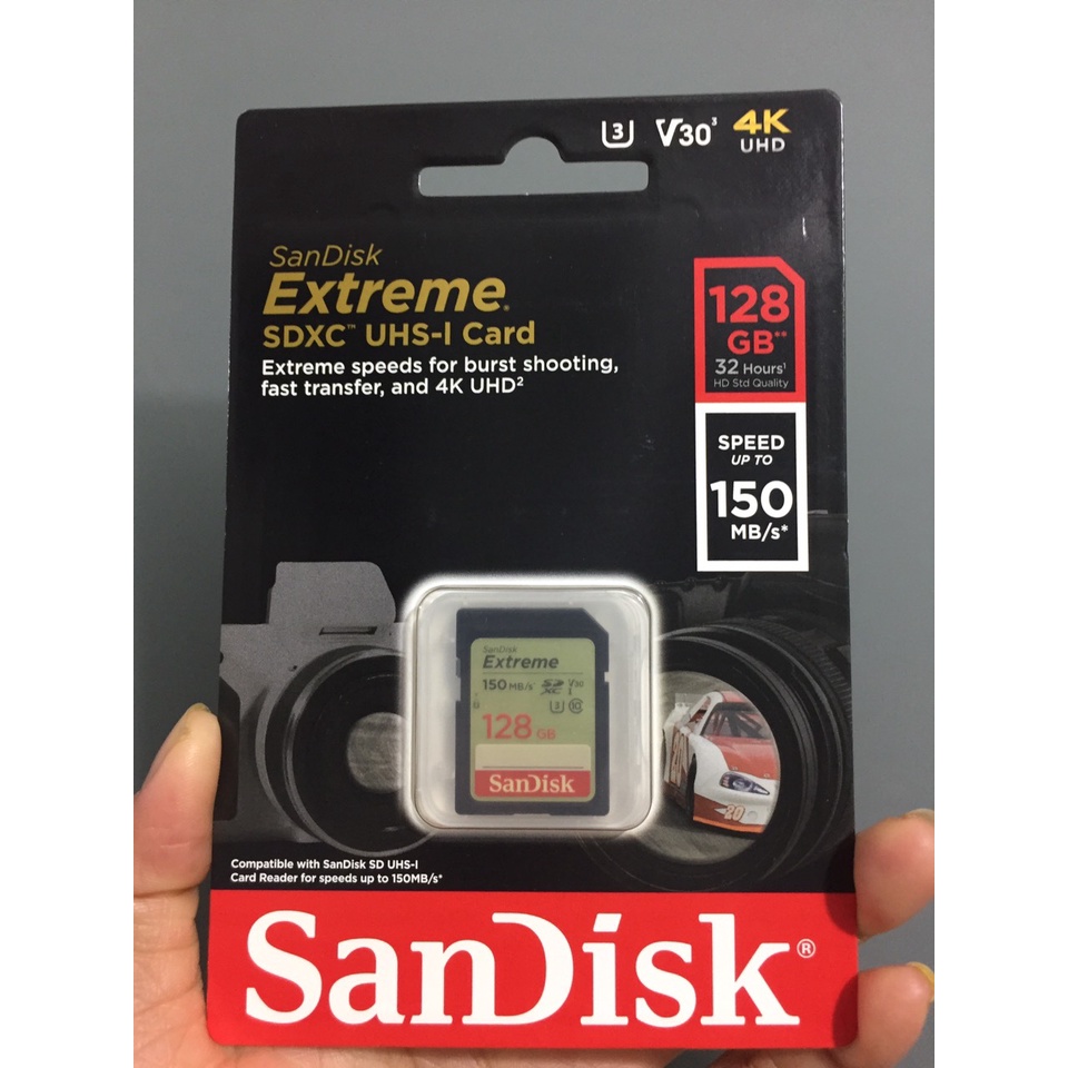 [32GB; 64GB; 128GB; 256GB] Thẻ nhớ SD tốc độ 180Mb/s Sandisk Extreme SDSDXV5