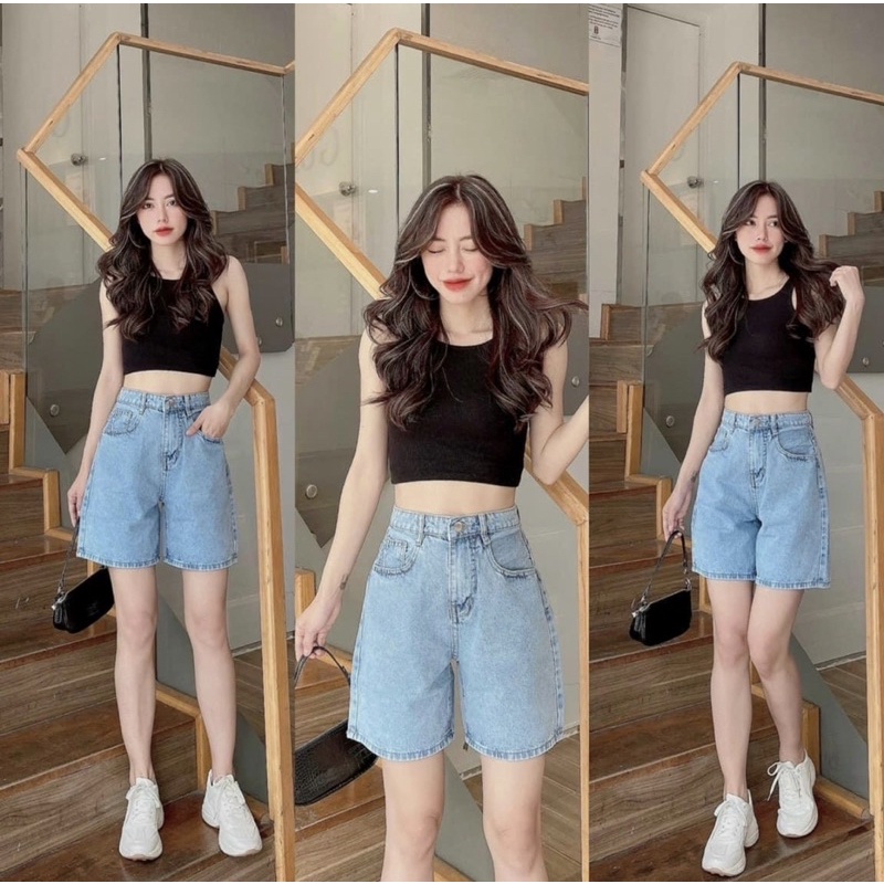 Quần jean ngố cạp cao qua rốn lên dáng siêu đỉnh đủ size 45-60kg