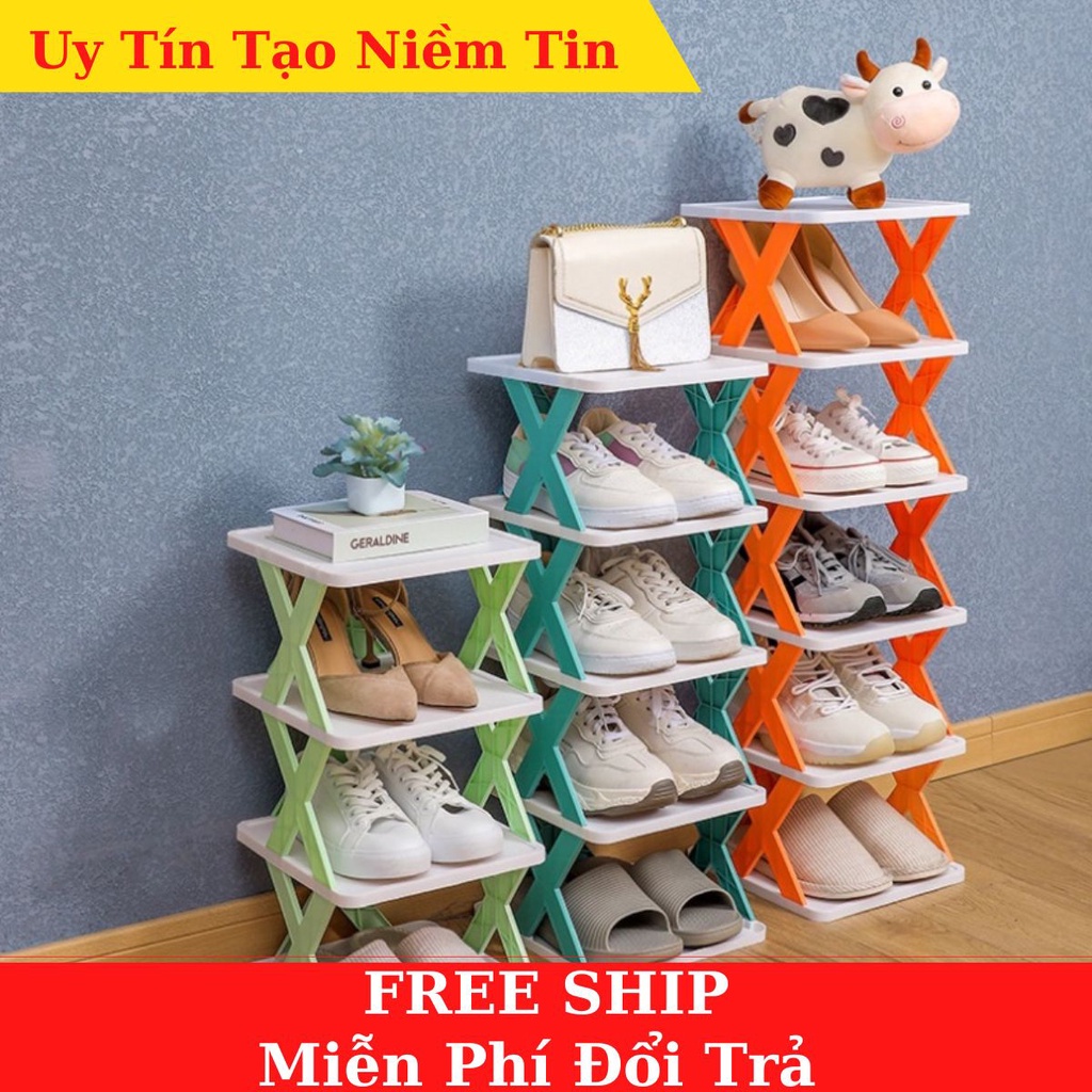 Kệ để giầy dép, kệ để đồ đa năng 5 tầng chữ X bằng nhựa ,mẫu mới nhất, đa năng hiện đại