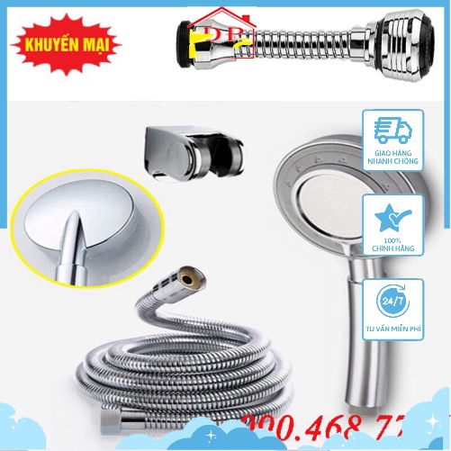 Bộ siêu sen tăng áp kèm đầu vòi rửa dây dài 2 chế độ nước VHS11-DV02