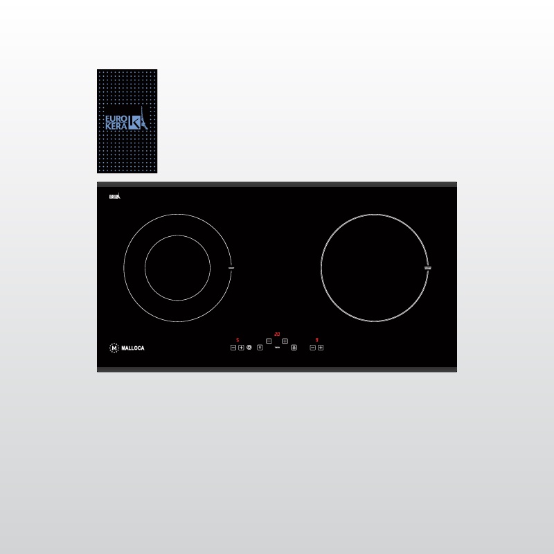 Bếp điện từ 2 vùng nấu Malloca MH-02IR SB - Hàng chính hãng