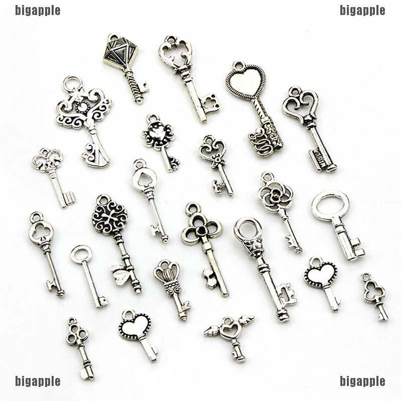 Bộ 50 mặt dây chuyền bạc hình chìa khóa thời trang