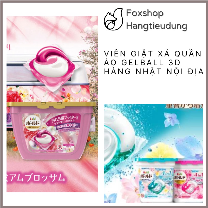 Viên Giặt Xả Quần Áo Gelball 3D Hàng Nhật Nội Địa