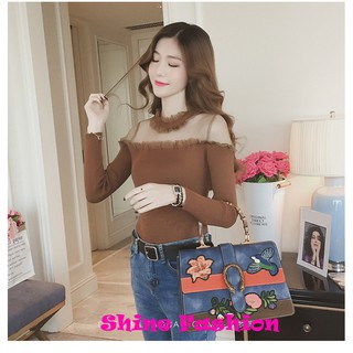 Áo thun nữ kiểu vải thun cát phối ren dễ thương