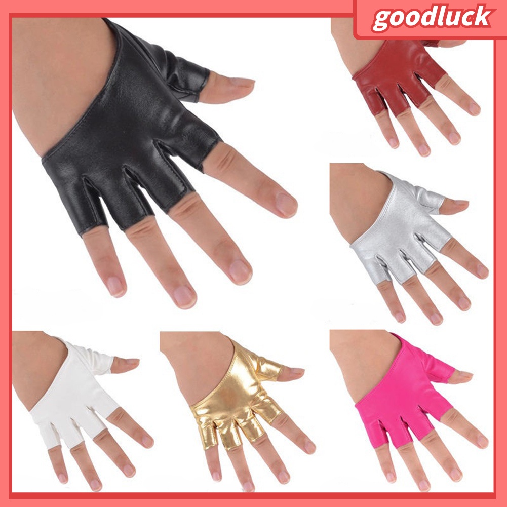 Găng Tay Giả Da Hở Ngón Dành Cho Nữ
