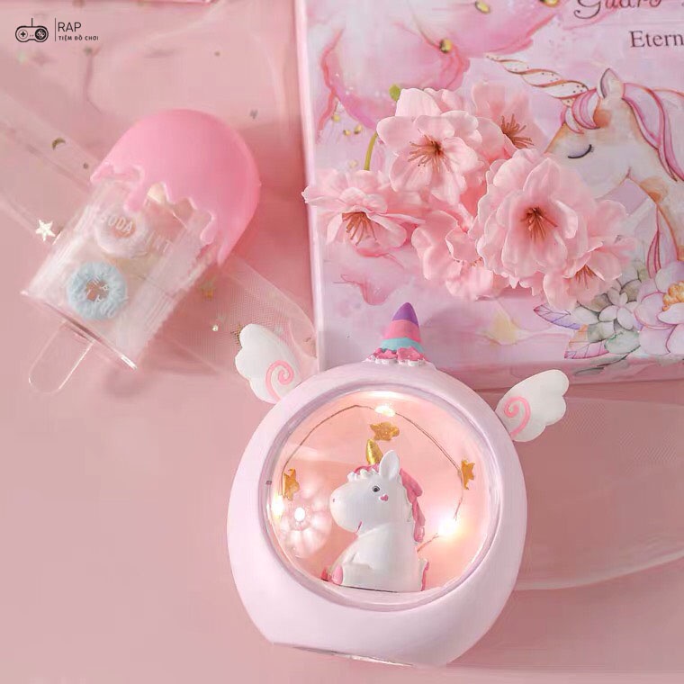 Đèn ngủ Unicorn Kì Lân nhiều màu sắc biểu cảm dễ thương cute trang trí bàn học, phòng ngủ, dùng làm quà tặng- Ráp