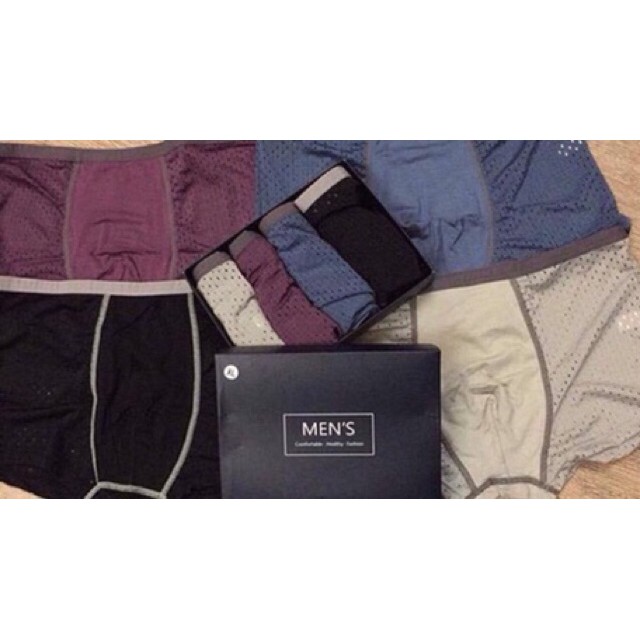 Hộp 4 Chiếc Quần Sịp Đùi Men Thông Hơi Cao Cấp