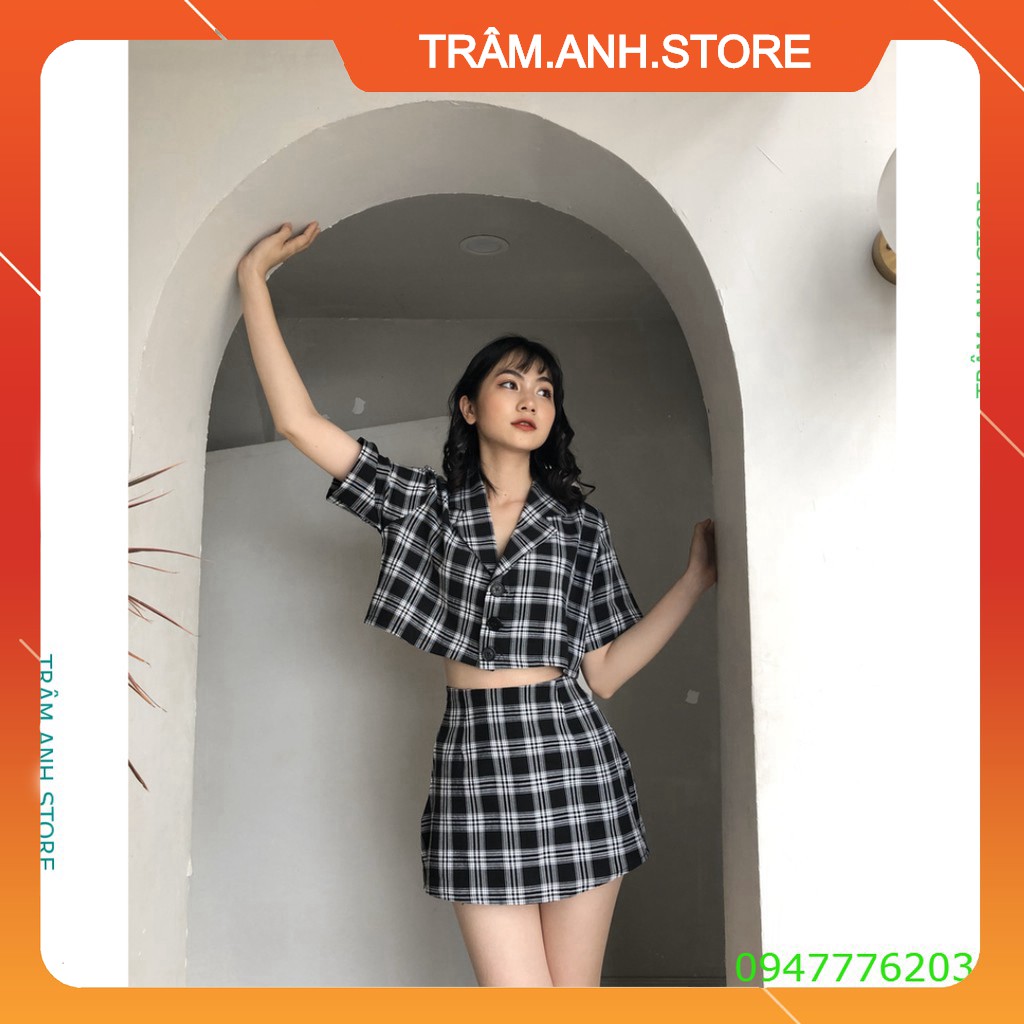 (LOẠI RẺ) SET KẺ CARO CELINA + CHÂN VÁY HOT - SET VEST CARO 9 MÀU ÁO CROPTOP KẺ MIX CHÂN VÁY CARO 👗 👑