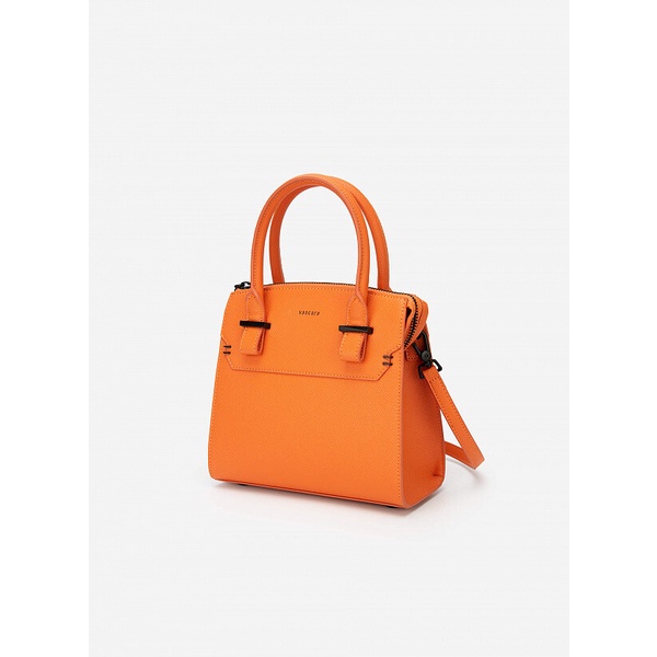 Vascara Túi Xách Quai Đôi Đính Ghim Đen - SAT 0290 - Màu Cam