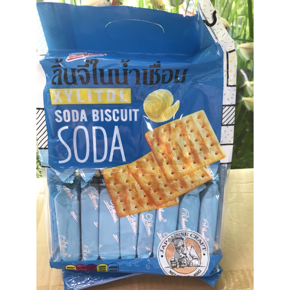 Bánh Quy Ăn Kiêng Dbent Soda Biscuit Vị Xylitol (Gói 400g - xanh)