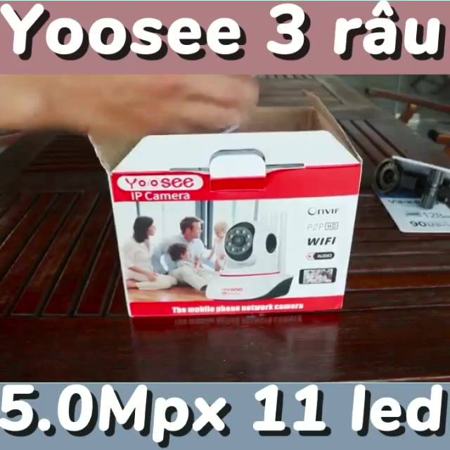 Camera wifi Yoosee 3 râu 5.0mpx xoay 360 độ, hỗ trợ xem đêm có màu, đàm thoại 2 chiều, bảo hành trong vòng 12 tháng | BigBuy360 - bigbuy360.vn