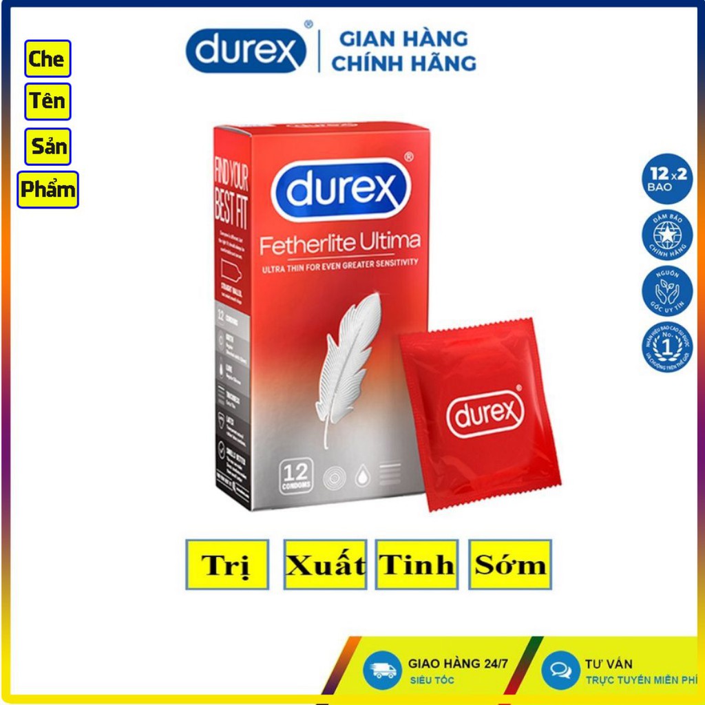 Bao cao su siêu mỏng Durex Fetherlite Ultima, bao cao su nhiều gel kéo dài thời gian.