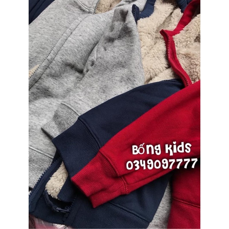 Áo Khoác Hoodie Bé Trai &amp; Bé Gái Lót Lông Basic