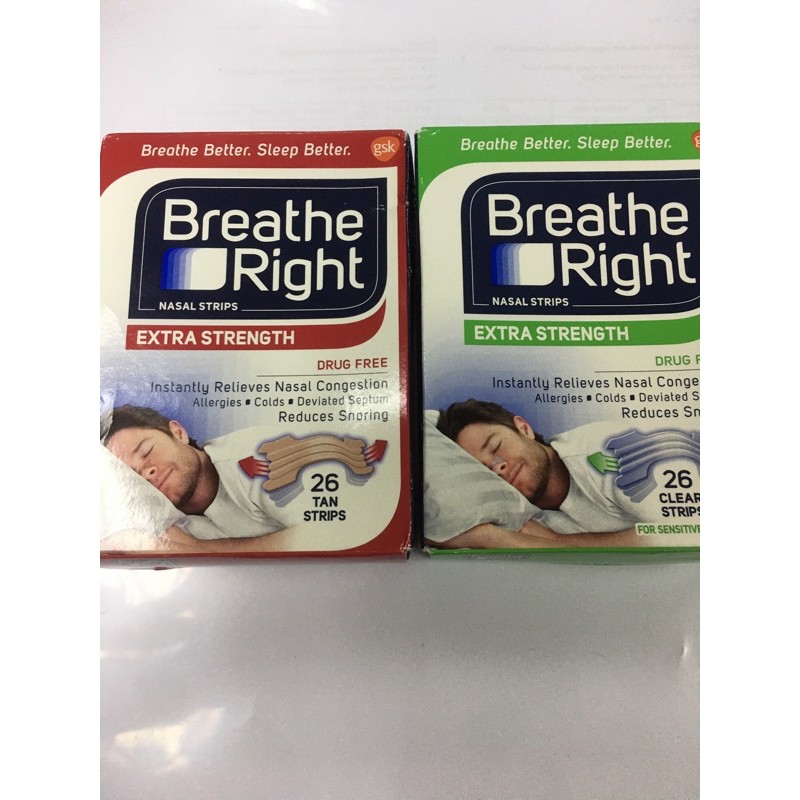 Miếng dán chống ngáy, chống nghẹt mũi Breathe Right chính hãng Mỹ