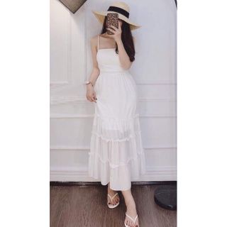 Đầm maxi hai dây đi biển đẹp lung linh