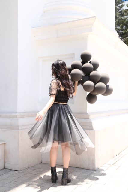 Chân Váy Solited Tulle Mixed Có Bigsize Thiết Kế Tulle Cắt Xẻ Trộn Màu CaoCaobycaochen Có Bigsize