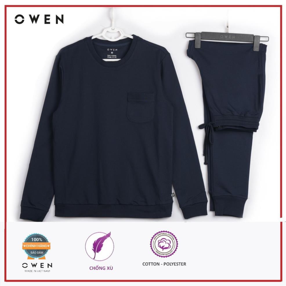 𝐓ế𝐭 Xả. (Chính Hãng) 10.10 . OWEN - BỘ NỈ NAM OWEN ỐNG BO MÀU XANH THAN 81257 Cực Đẹp