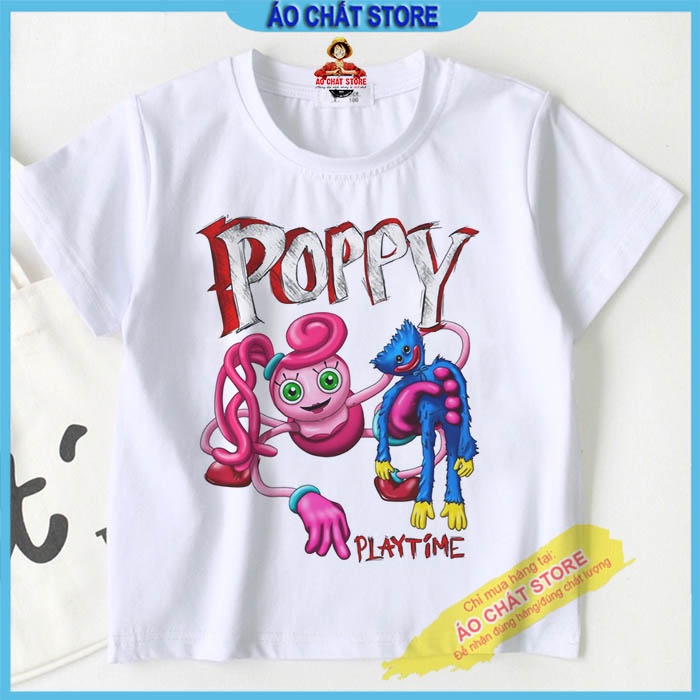 Áo thun Poppy Playtime Huggy Wuggy cho bé gái nhiều màu siêu cute PT16 | Áo Chất Store