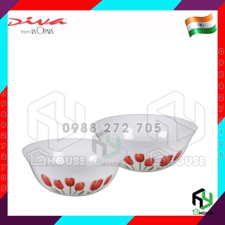 [Chính hãng] Bộ 2 tô thủy tinh lớn chịu nhiệt TULIP - Diva Opalla - Bormioli Rocco