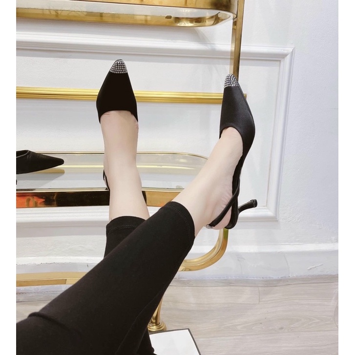 Giày Alexander Wang Mũi Đá Hở Gót Hàng Chuẩn Loại 1 Fullbox Bill