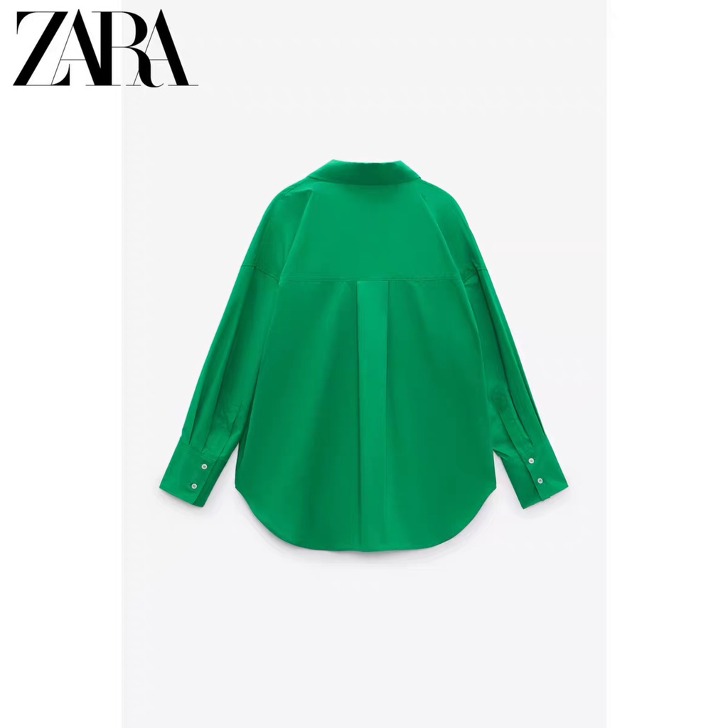Zara Áo Sơ Mi Chất Liệu cotton Thời Trang Mùa Thu Dành Cho Nữ