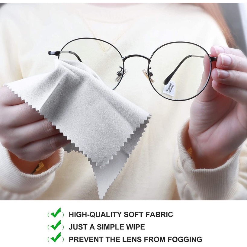 1 Túi Khăn Lau Mắt Kính Bằng Vải Da Lộn Sợi Nhỏ Chống Sương Mù Có Thể Tái Sử Dụng