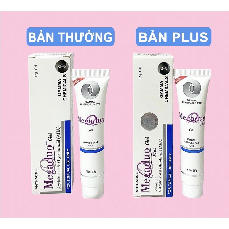 MEGADUO Gel 15g - Bản AHA và Plus Retinal 1.0 - Gam Ma - Giảm Mụn Thâm, Trứng Cá, Dưỡng Da - New. Date mới