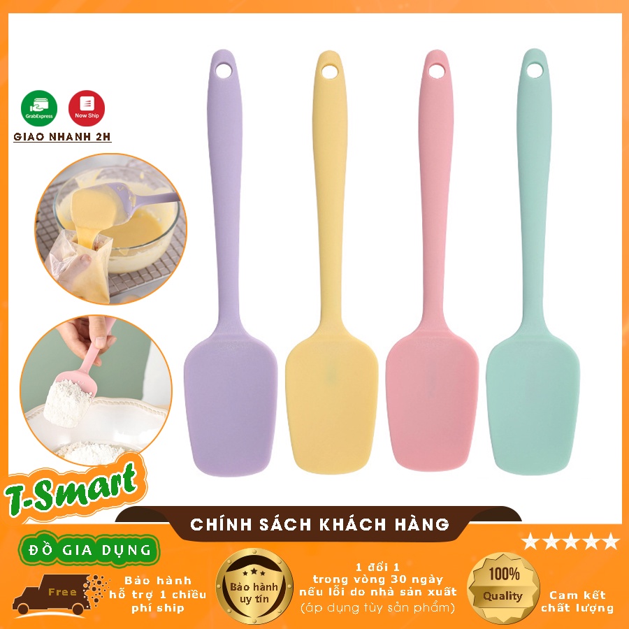 Phới Vét Bột Spatula Silicone Làm Bánh Đa Năng, Dạng Thìa Dài 21Cm/ 27,5Cm Tiện Lợi - Chịu Nhiệt Cao