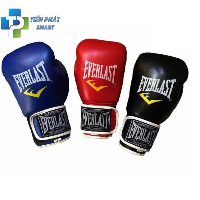 Găng tay đấm bốc Boxing Everlast - 3 MÀU ĐEN, ĐỎ, XANH(Hàng chuẩn loại 1)có túi đựng