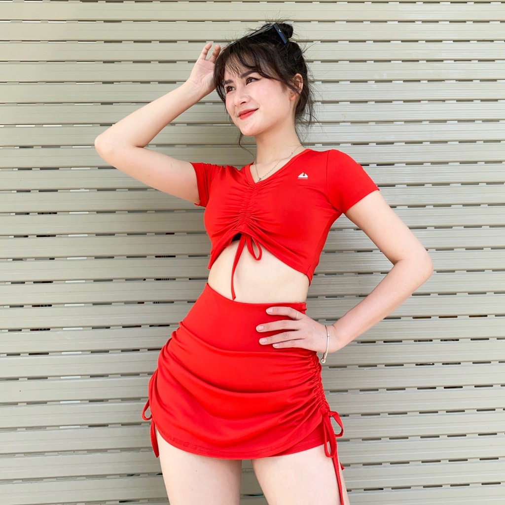 Bộ đồ tập gym yoga aerobic váy 2 lớp trong lót quần baoyen1010 CHẤT ĐẸP, giúp nâng mông và định hình lai cơ thể