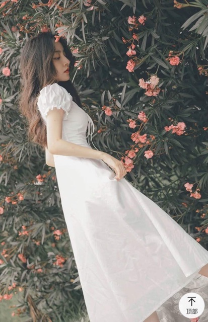 Đầm trắng xoè viền bèo ngực nơ ngực mặc 2 kiểu ulzzang hàn quốc | BigBuy360 - bigbuy360.vn