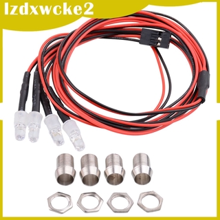 GamZine 4 Red LED Light Headlight Kit for 1/5 1/8 1/10 1/12 1/16 RC Car Truck Model