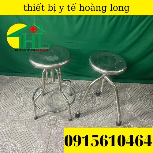 Ghế Xoay Inox 4 Chân Dùng Trong Y Tế Phòng Thí Nghiệm