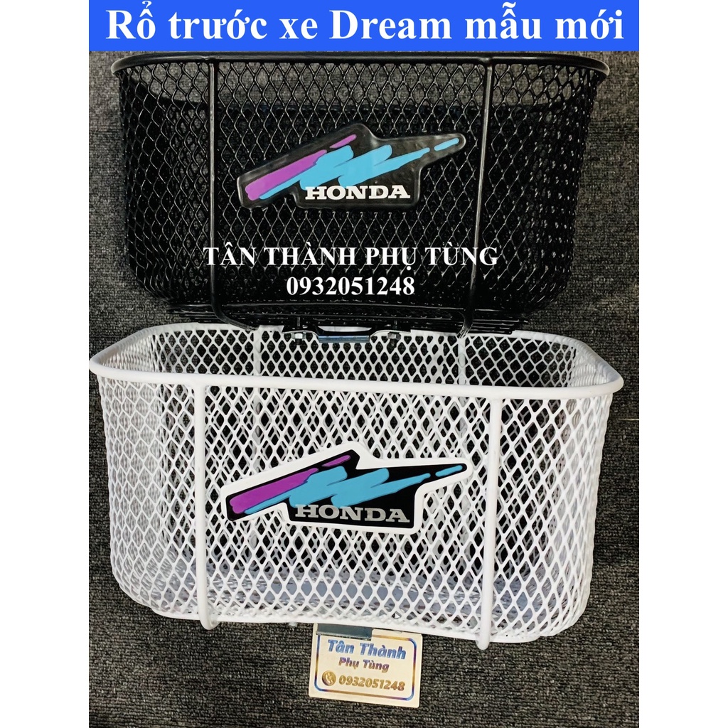 Rổ trước xe Dream tem mới Trắng, Đen