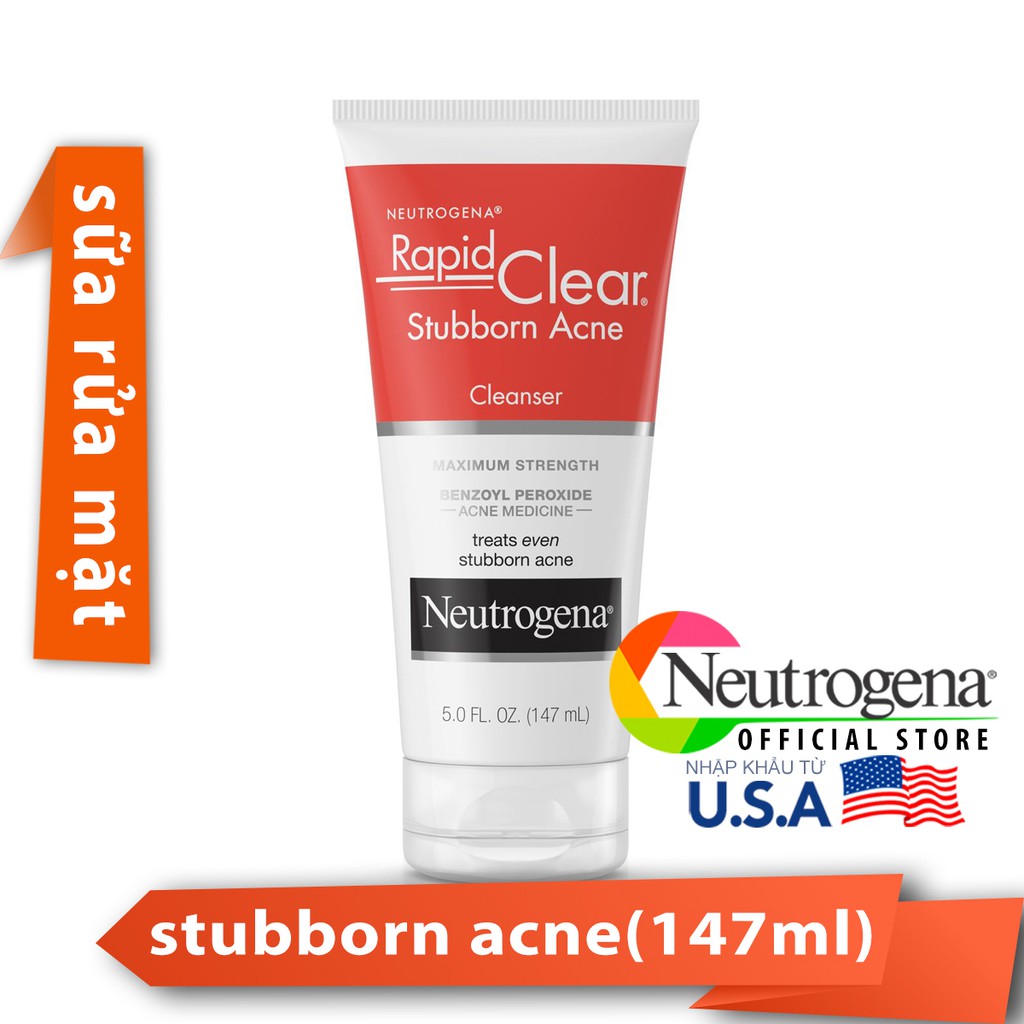 Sữa Rửa Mặt Neutrogena Rapid Clear Stubborn Acne Cleanser (147ml)