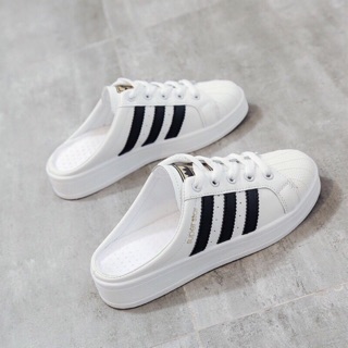 (ORDER) Giày thể thao đạp gót trắng kẻ 3 sọc đen