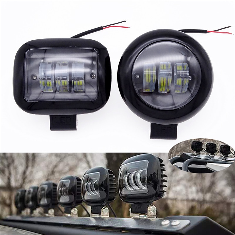 Đèn Pha led 6d Hình Tròn / Vuông Thông Dụng Cho suv niva atv / Xe Tải Địa Hình