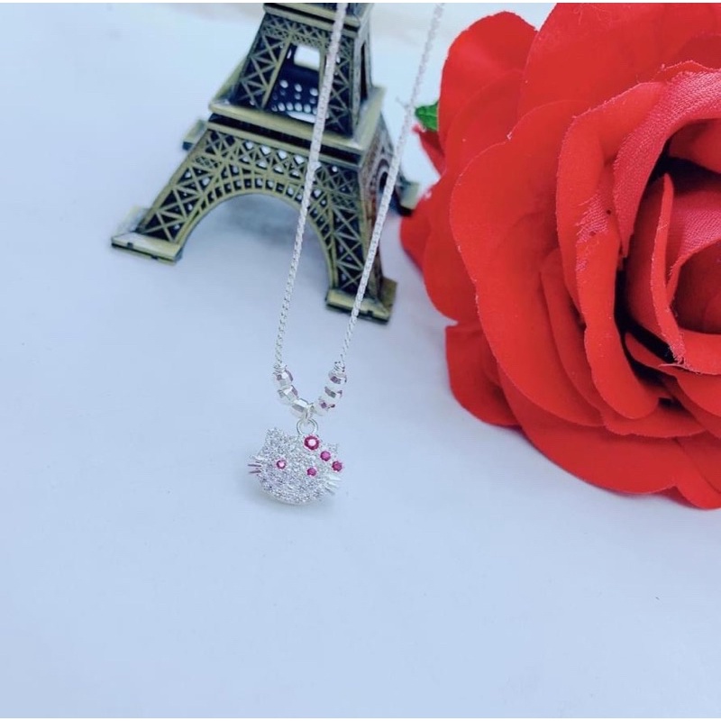 Dây chuyền mèo hello kitty BNP bạc ta cho bé, dễ thương