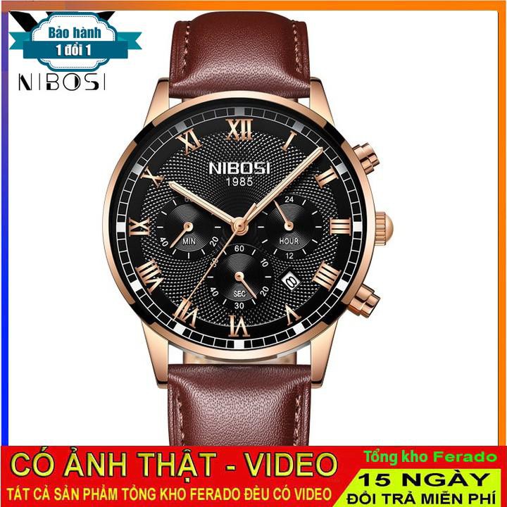 [ xả kho ] ĐỒNG HỒ NAM NIBOSI 2339 DÂY DA CAO CẤP, MẪU MỚI 2018