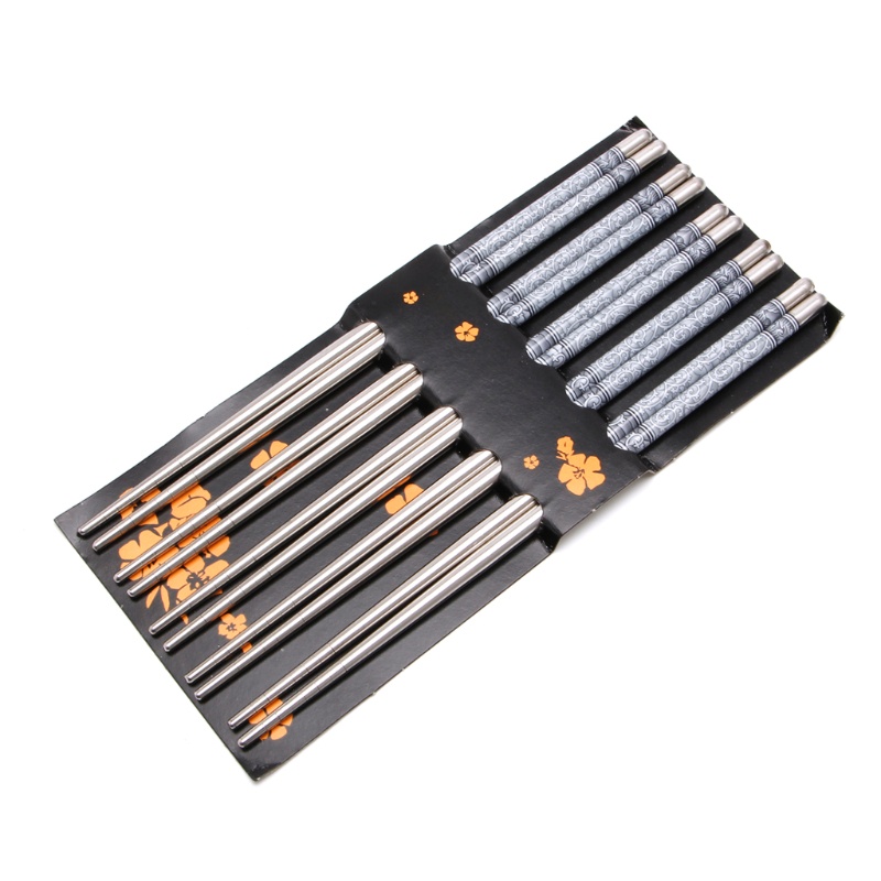 Bộ 5 Đôi Đũa Inox In Hình Xinh Xắn