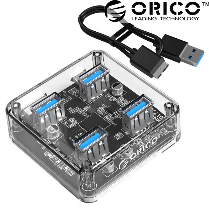 Bộ chia 4 cổng USB 3.0 dạng kẹp vỏ nhôm Orico MH4PU HB09