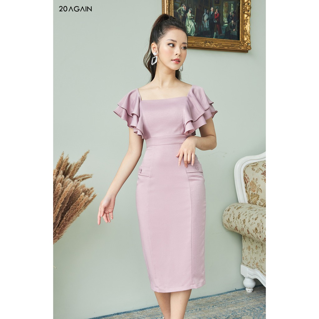 Đầm ôm bèo 2 bên vai 20AGAIN DOA1166 | BigBuy360 - bigbuy360.vn