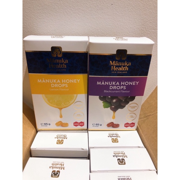 Kẹo Ngậm Mật Ong Manuka Honey Drops Lemon Flavour Vị Chanh, Vị Nho MGO 400+ -65g-15 Viên