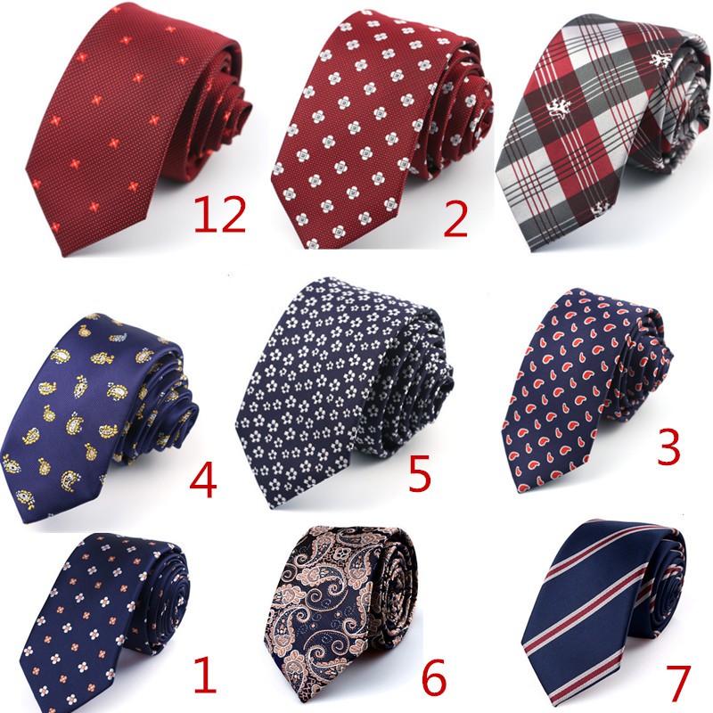 Cà vạt thời trang họa tiết hoa cá tính thanh lịch dành cho nam 6cm