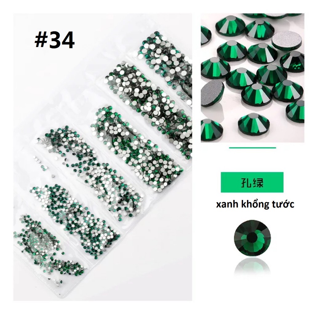 đá crystal mix size 1775v gắn móng, quần áo, giầy dép, trang trí vật dụng khác