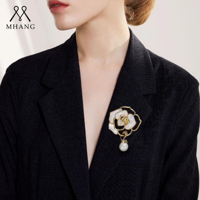 Ghim CàI ÁO HìNh Hoa Trà ĐíNh Kim Cương Giả ThờI Trang Cho Nữ