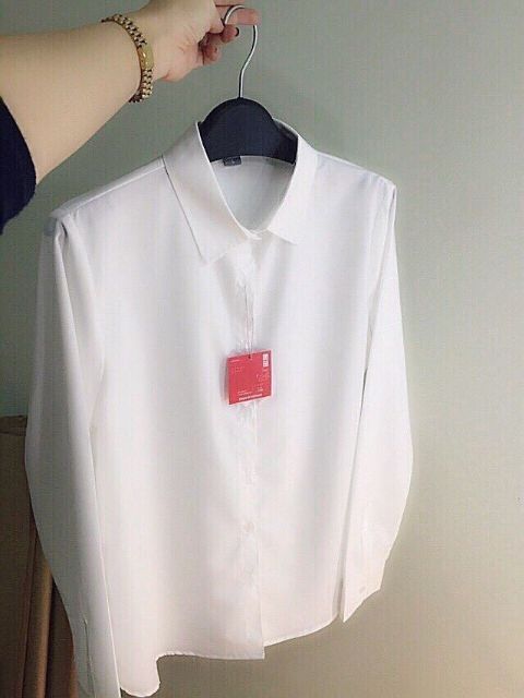 Áo Sơ Mi Nữ Trắng Công Sở, Dáng Suông (40-65kg), Giấu khuy áo. Chất vải dày dặn chống nhăn