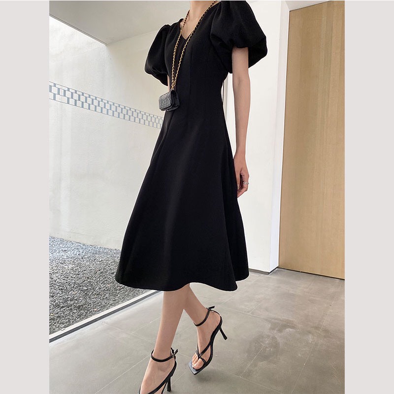 Đầm cổ tim SEFA tay bồng thời trang, thanh lịch đi tiệc đẹp xuất sắc SFV2221